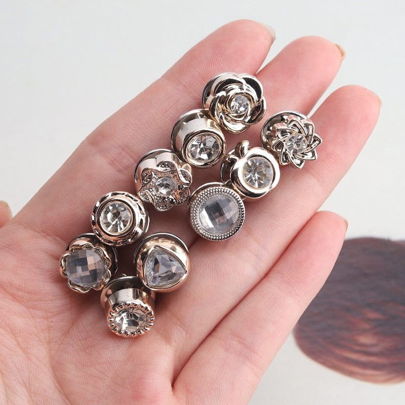 Knöpfe Metall mit Kristall, Druckknöpfe Rosegold, DIY Nähen – Bild 2